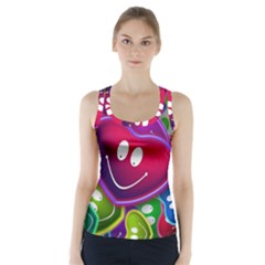 Heart Smile Love Many Friendly Racer Back Sports Top by Pakrebo