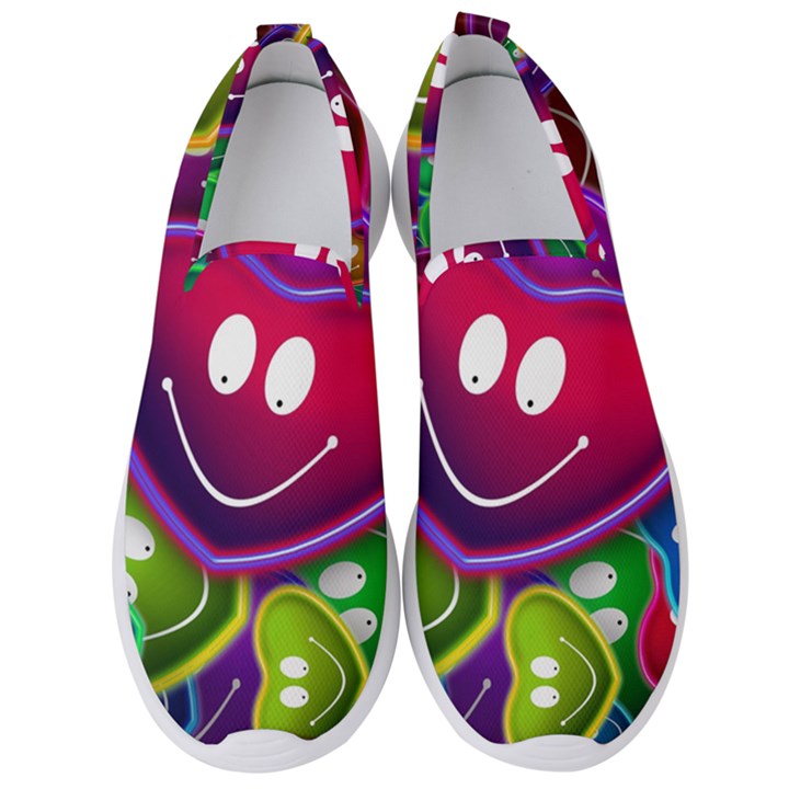 Heart Smile Love Many Friendly Men s Slip On Sneakers