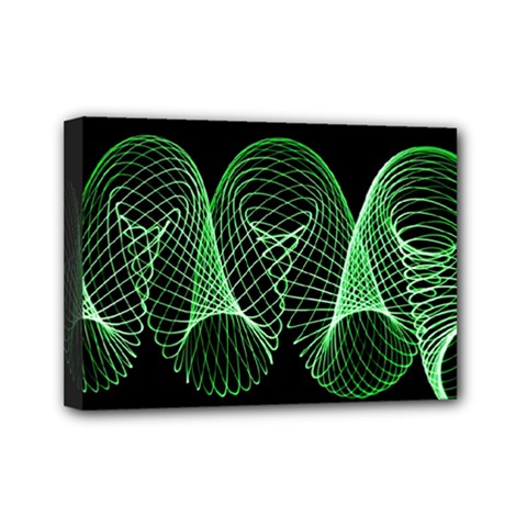 Abstract Desktop Background Green Mini Canvas 7  X 5  (stretched) by Pakrebo