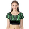 Abstract Desktop Background Green Short Sleeve Crop Top View1