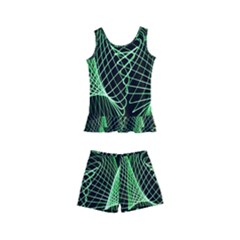 Abstract Desktop Background Green Kids  Boyleg Swimsuit