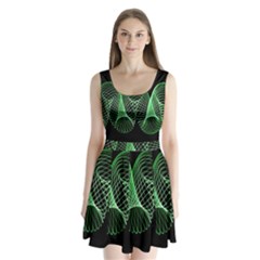 Abstract Desktop Background Green Split Back Mini Dress  by Pakrebo