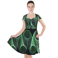 Abstract Desktop Background Green Cap Sleeve Midi Dress by Pakrebo