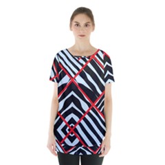 Model Abstract Texture Geometric Skirt Hem Sports Top by Pakrebo