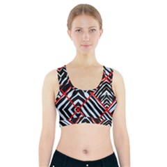 Model Abstract Texture Geometric Sports Bra With Pocket by Pakrebo