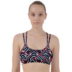 Model Abstract Texture Geometric Line Them Up Sports Bra by Pakrebo