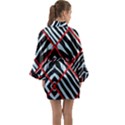 Model Abstract Texture Geometric Long Sleeve Kimono Robe View2