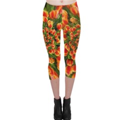 Tulips Arrangement Many Blossom Capri Leggings  by Pakrebo