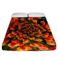 Tulips Arrangement Many Blossom Fitted Sheet (california King Size) by Pakrebo