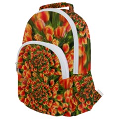 Tulips Arrangement Many Blossom Rounded Multi Pocket Backpack by Pakrebo