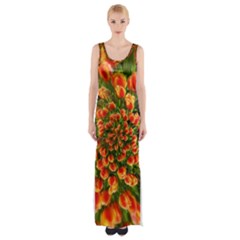 Tulips Arrangement Many Blossom Maxi Thigh Split Dress