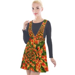 Tulips Arrangement Many Blossom Plunge Pinafore Velour Dress by Pakrebo