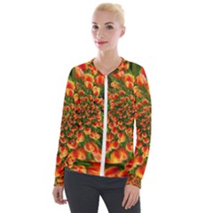 Tulips Arrangement Many Blossom Velour Zip Up Jacket by Pakrebo