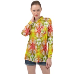 Background Abstract Pattern Texture Long Sleeve Satin Shirt