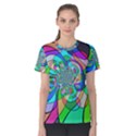 Retro Wave Background Pattern Women s Cotton Tee View1