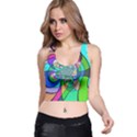 Retro Wave Background Pattern Racer Back Crop Top View1