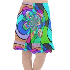 Retro Wave Background Pattern Fishtail Chiffon Skirt