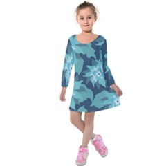 Graphic Design Wallpaper Abstract Kids  Long Sleeve Velvet Dress by Pakrebo