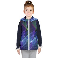 Abstract Desktop Background Kids  Hooded Puffer Vest