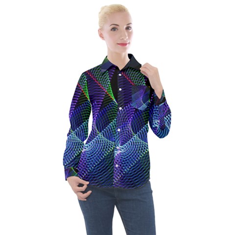 Abstract Desktop Background Women s Long Sleeve Pocket Shirt by Pakrebo