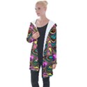 Bending Turn Distort Wave Modern Longline Hooded Cardigan View1