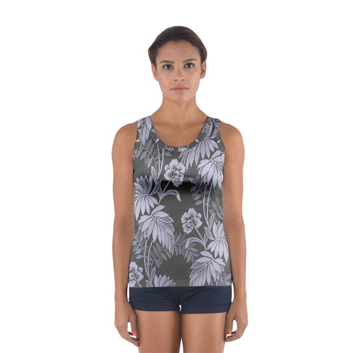 Ornament Flowers Leaf Sport Tank Top 