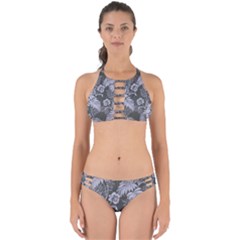 Ornament Flowers Leaf Perfectly Cut Out Bikini Set by Pakrebo