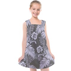 Ornament Flowers Leaf Kids  Cross Back Dress