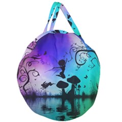 Cute Fairy Dancing In The Night Giant Round Zipper Tote by FantasyWorld7