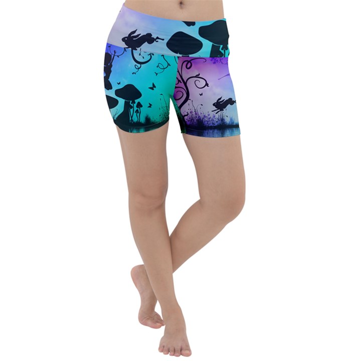 Cute Fairy Dancing In The Night Lightweight Velour Yoga Shorts