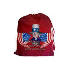 Happy 4th Of July Drawstring Pouch (large) by FantasyWorld7