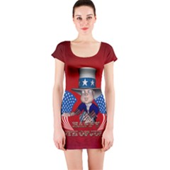 Happy 4th Of July Short Sleeve Bodycon Dress by FantasyWorld7