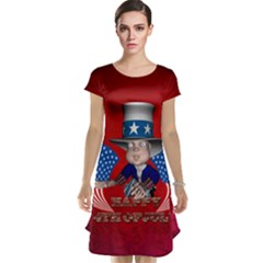 Happy 4th Of July Cap Sleeve Nightdress by FantasyWorld7