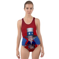 Happy 4th Of July Cut-out Back One Piece Swimsuit by FantasyWorld7