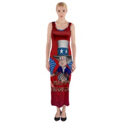 Happy 4th Of July Fitted Maxi Dress by FantasyWorld7