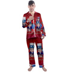 Happy 4th Of July Men s Satin Pajamas Long Pants Set