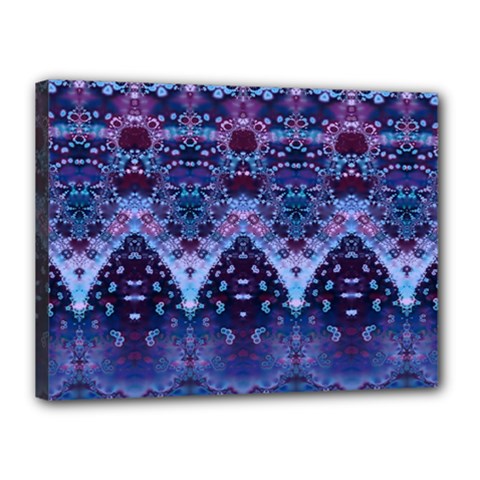 Blue Elegance Elaborate Fractal Fashion Canvas 16  X 12  (stretched)