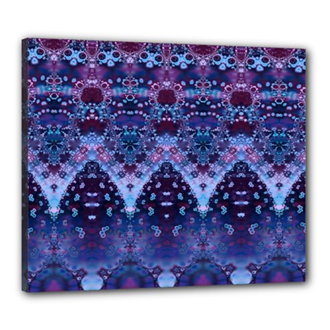 Blue Elegance Elaborate Fractal Fashion Canvas 24  X 20  (stretched) by KirstenStar