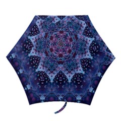 Blue Elegance Elaborate Fractal Fashion Mini Folding Umbrellas by KirstenStar