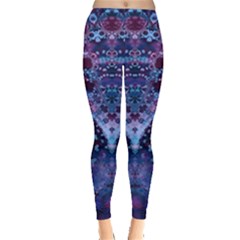 Blue Elegance Elaborate Fractal Fashion Leggings 