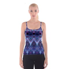 Blue Elegance Elaborate Fractal Fashion Spaghetti Strap Top by KirstenStar