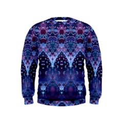 Blue Elegance Elaborate Fractal Fashion Kids  Sweatshirt