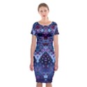 Blue Elegance Elaborate Fractal Fashion Classic Short Sleeve Midi Dress View1