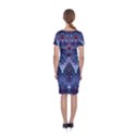 Blue Elegance Elaborate Fractal Fashion Classic Short Sleeve Midi Dress View2