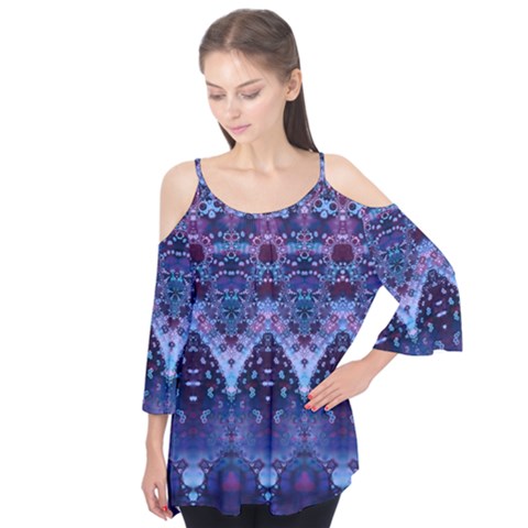 Blue Elegance Elaborate Fractal Fashion Flutter Tees by KirstenStar