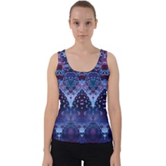 Blue Elegance Elaborate Fractal Fashion Velvet Tank Top by KirstenStar