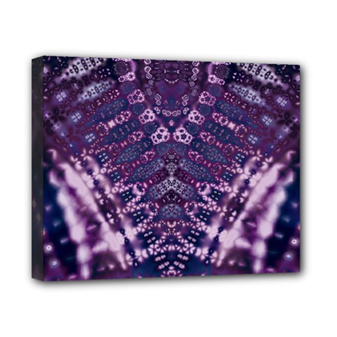 Purple Fractal Lace V Shape Canvas 10  X 8  (stretched) by KirstenStar