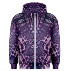 Purple Fractal Lace V Shape Men s Zipper Hoodie by KirstenStar