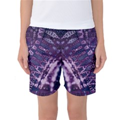 Purple Fractal Lace V Shape Women s Basketball Shorts by KirstenStar