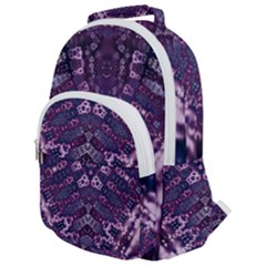 Purple Fractal Lace V Shape Rounded Multi Pocket Backpack by KirstenStar